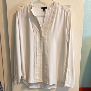 Ann Taylor White Button-Up Blouse